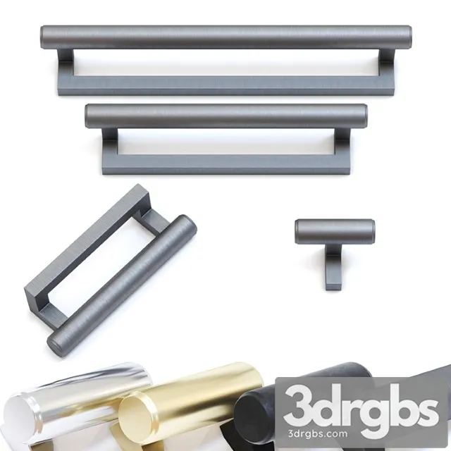 Knob House Furniture Handles Set 4 3D Model Free