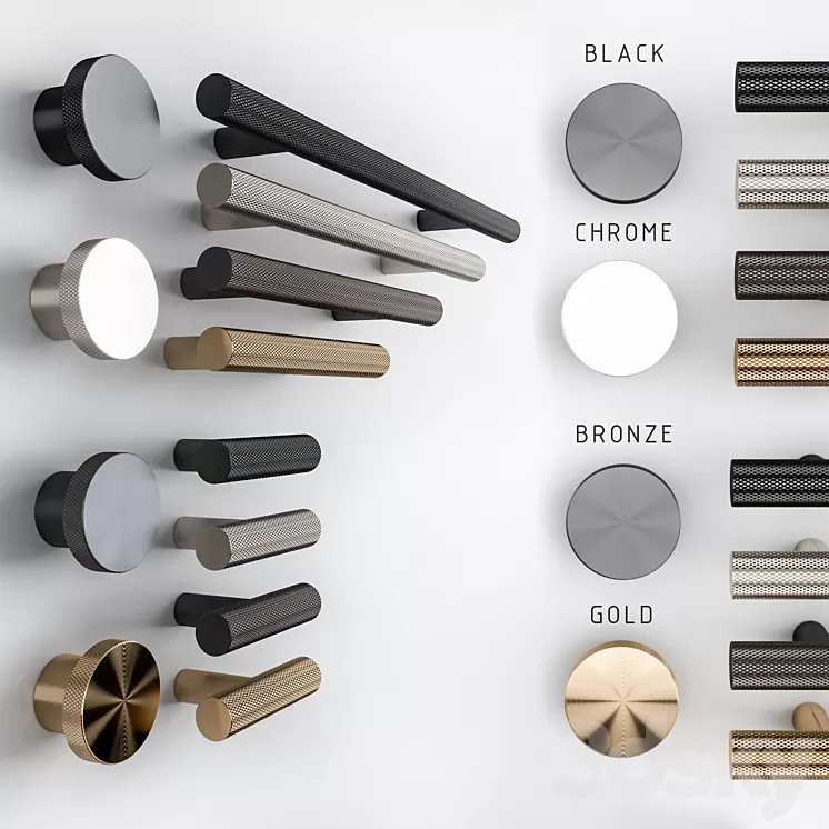 Knob House Set D015 D18 D009 3D Model