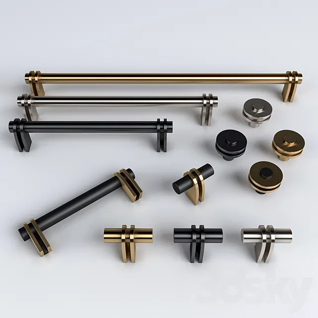 Knob House V12 Furniture Handle Set 3DModel
