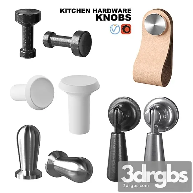 Knob set ikea 2 3D Model Free