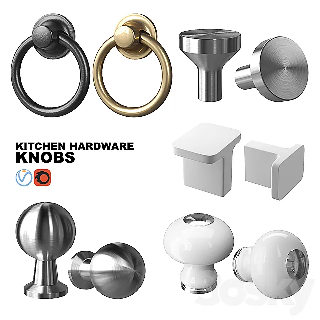 Knob Set IKEA 3DModel