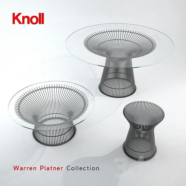 Knoll _ Platner Dining and Low Tables 3D Model