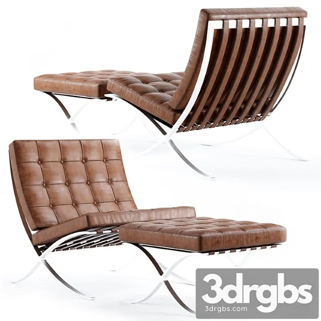 Knoll barcelona chair 3D Model Free