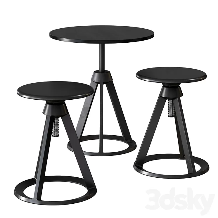Knoll Piton Table and Chair 3D Model