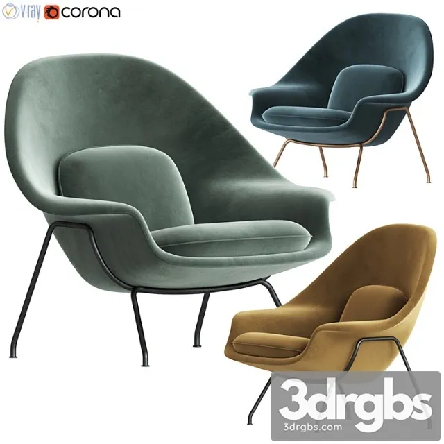 Knoll saarinen womb chair 3D Model Free
