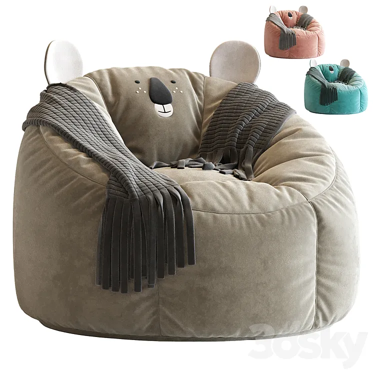 Koala Bean Bag Chair 3D Model Free