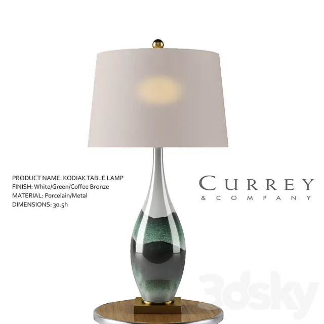 Kodiak Table Lamp - Currey & Company 3D Model