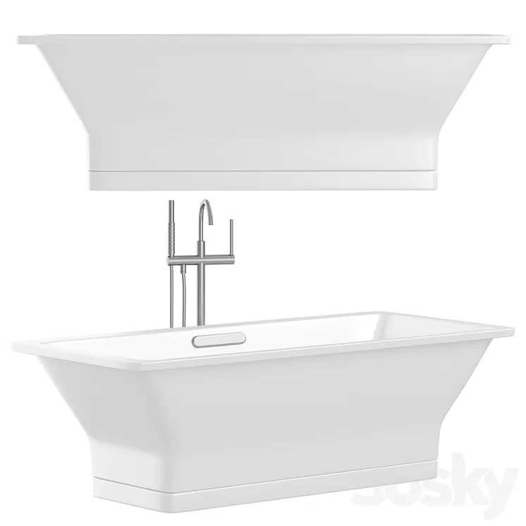 "Kohler 67"" x 31.5"" Freestanding Soaking Tub with Center Drain from the Reve" 3D Model Free