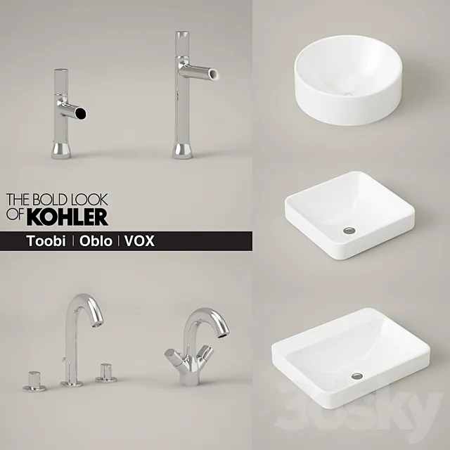 KOHLER Toobi and Oblo faucets and Vox sinks 3DModel