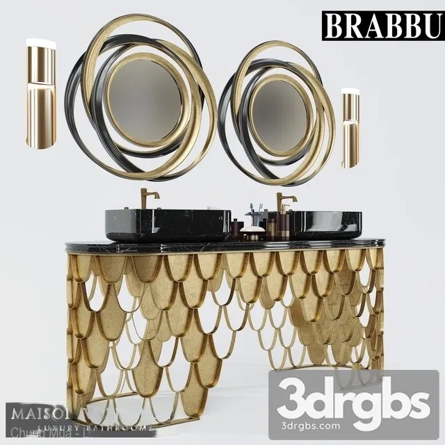 Koi Double Washbasin 3D Model Free