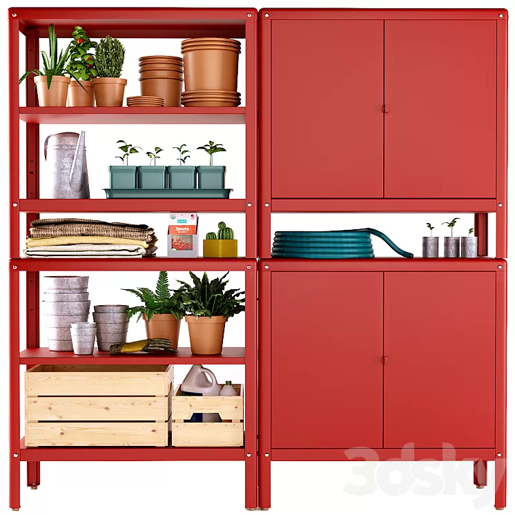 KOLBJORN Bookcase with 2 cabinets | IKEA 3D Model