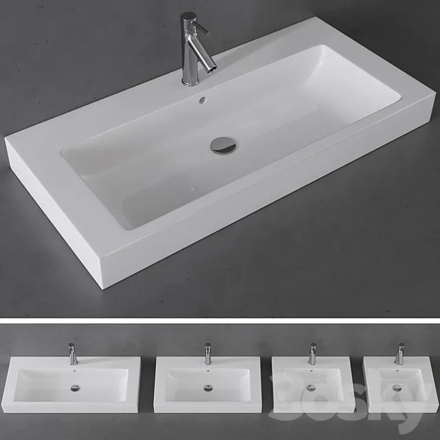 KOLO MODO washbasin series \ AXOR Starck mixer 3D Model