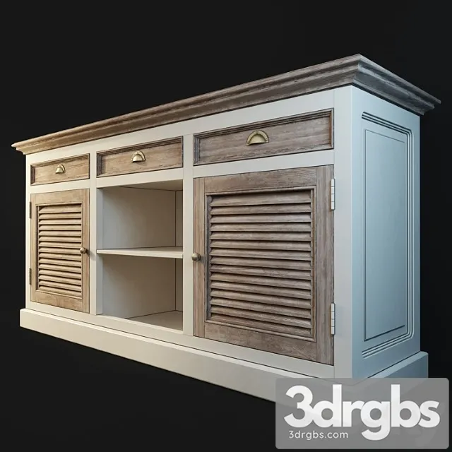 Komod Bufet Secret De Maison Riviera Antique White 3D Model Free