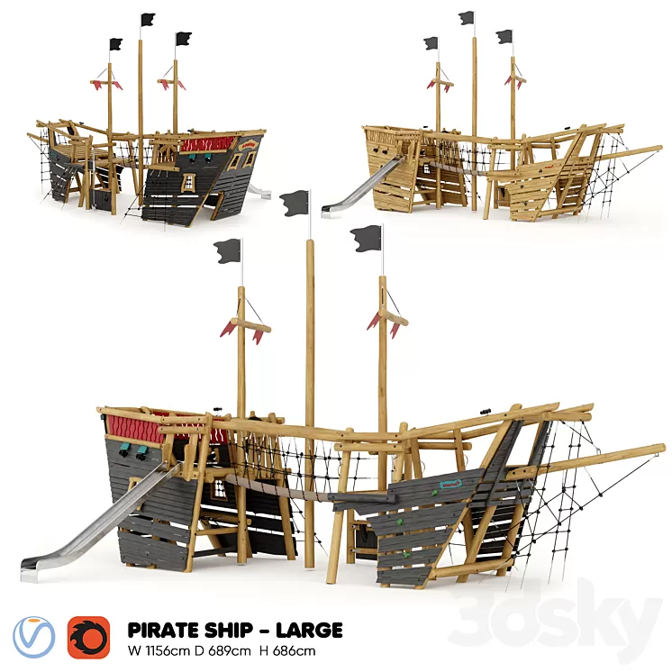 KOMPAN. PIRATE SHIP - LARGE 3D Model