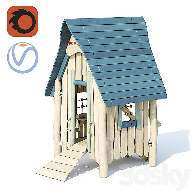 Kompan Robinia NRO405 Village House 3DModel