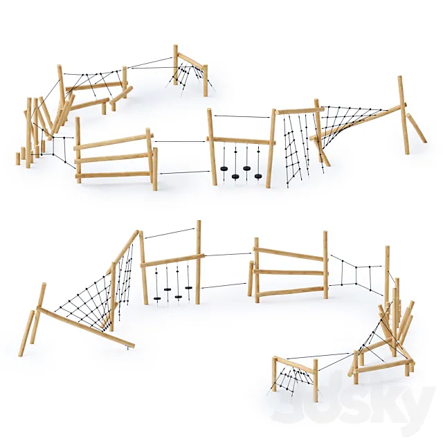 Kompan Robinia Obstacle Course Parkour 5 3D Model