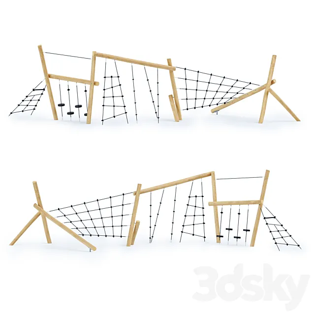 Kompan Robinia Obstacle Parkour 4 3D Model