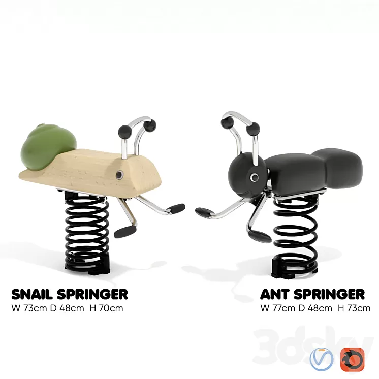 KOMPAN. Snail and Forest Ant 3D Model