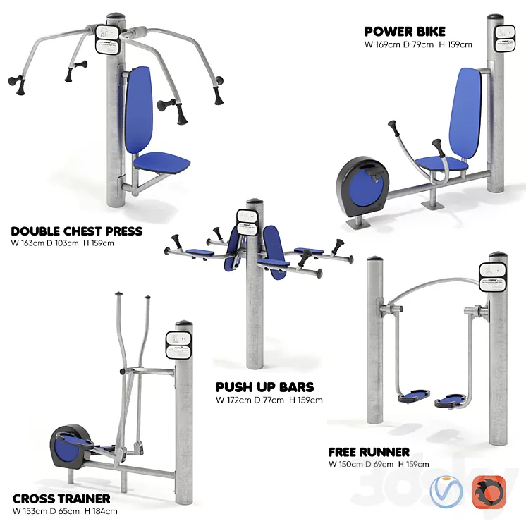 KOMPAN. Street fitness 3D Model