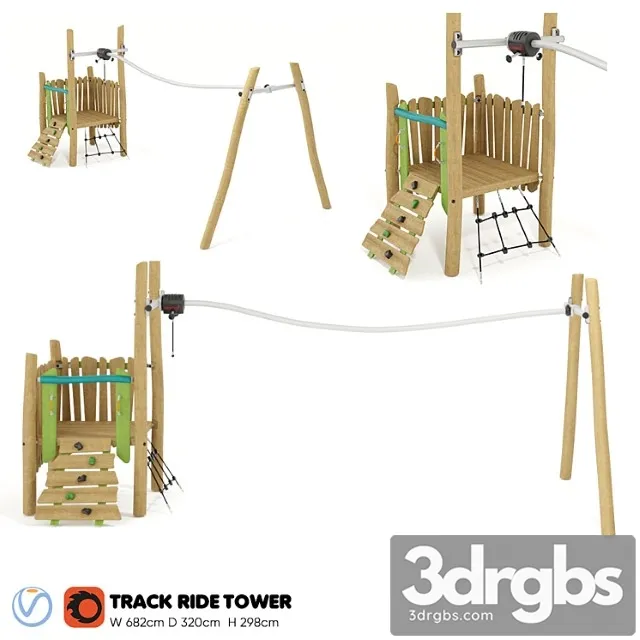Kompan tower with a cable road 3D Model Download