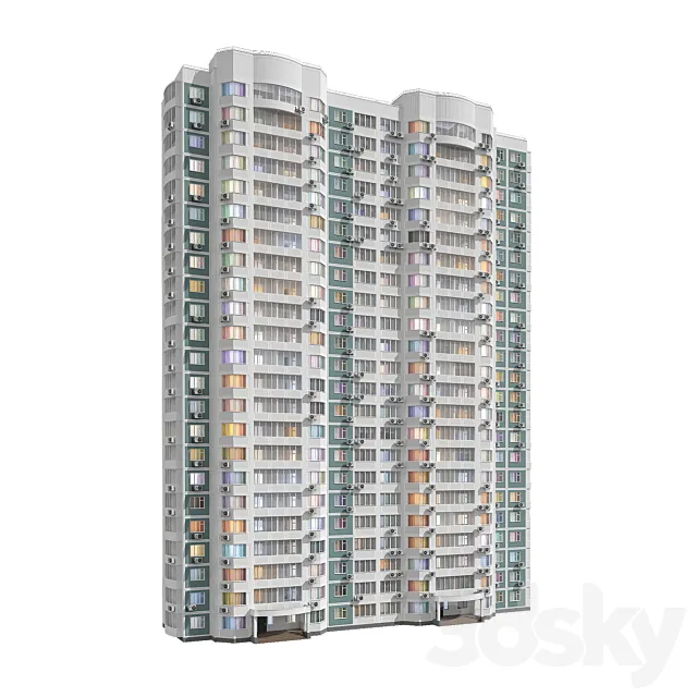 KOPE M sail 2 sections 23 floors 3D Model