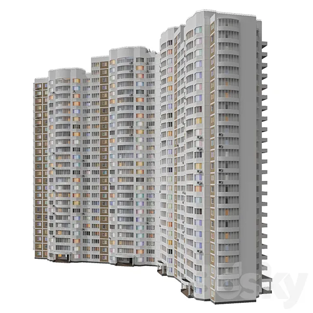 Kope M sail 23-25 floors 4 sections corner 3D Model