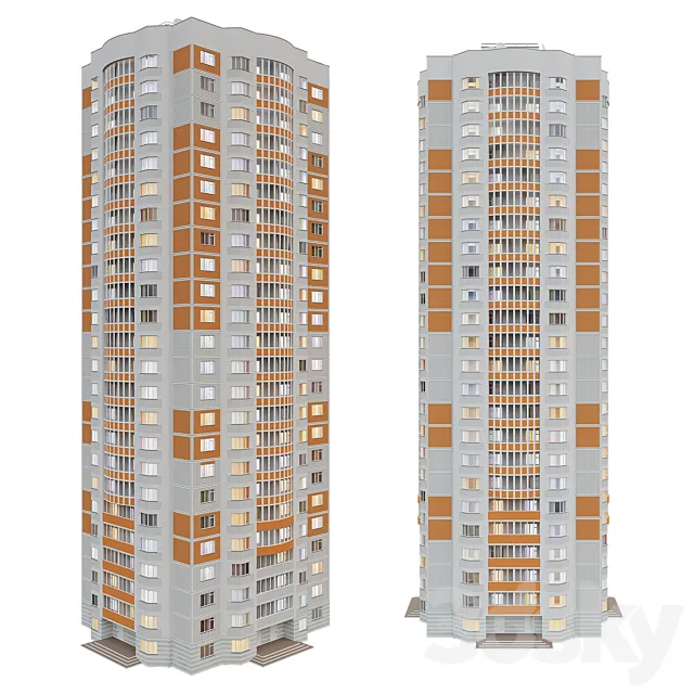 KOPE TOWER 23 floors 3D Model
