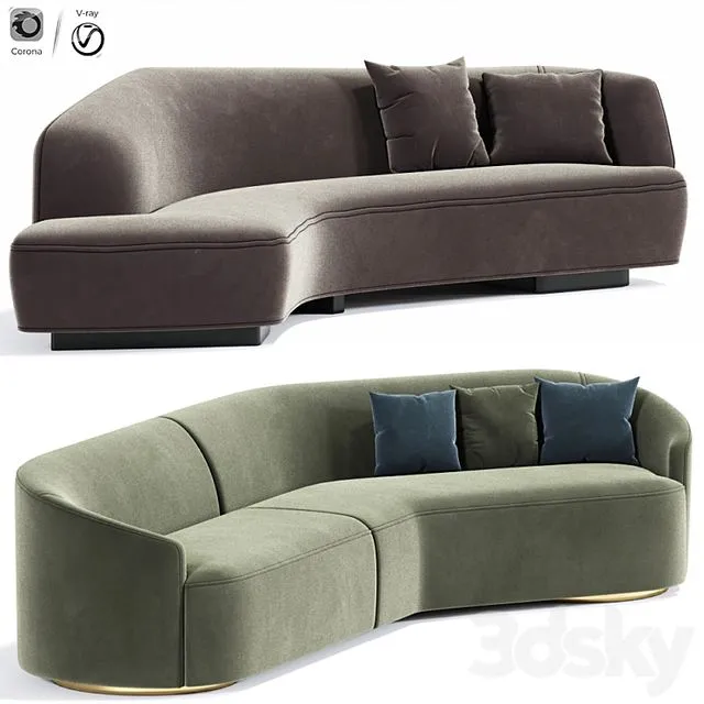 Korduda Sofa And Vladimir Kagan Sofa 3D Model