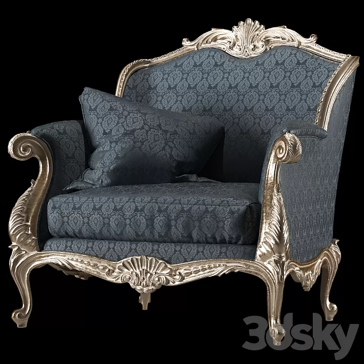 kosovart rococo armchair 3D Model Free