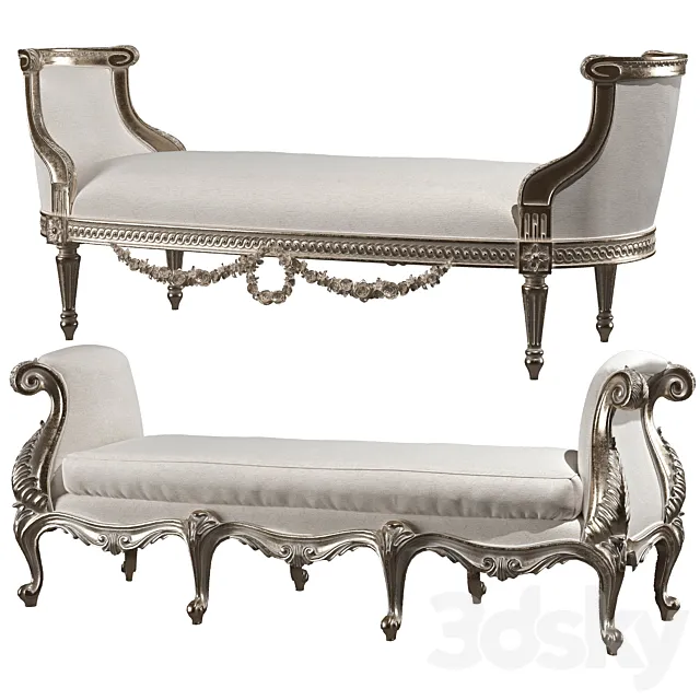 kosovart rococo bench 3DModel