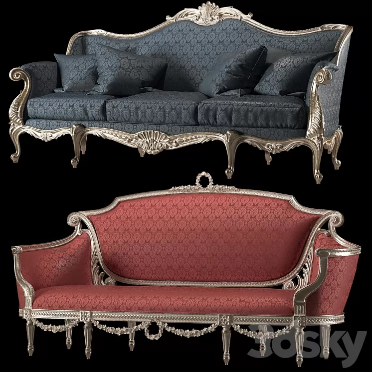 kosovart rococo sofa 3D Model Free