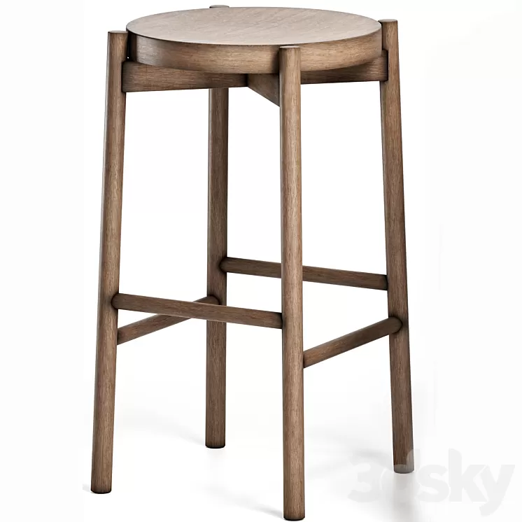 Kotan High Stool Wood by Conde House 3D Model