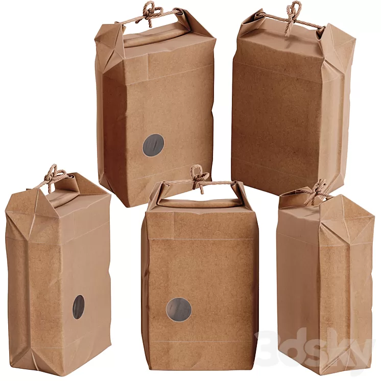 Kraft paper bag 3D Model