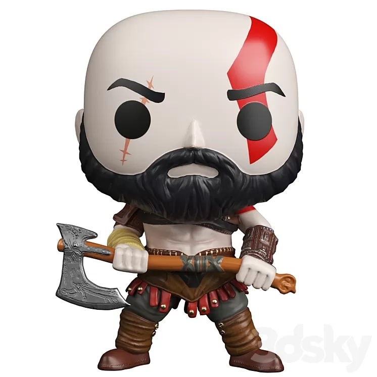 Kratos with Axe 3D Model Free Download