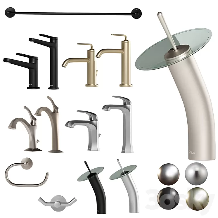 Kraus Bathroom Set 3D Model Free