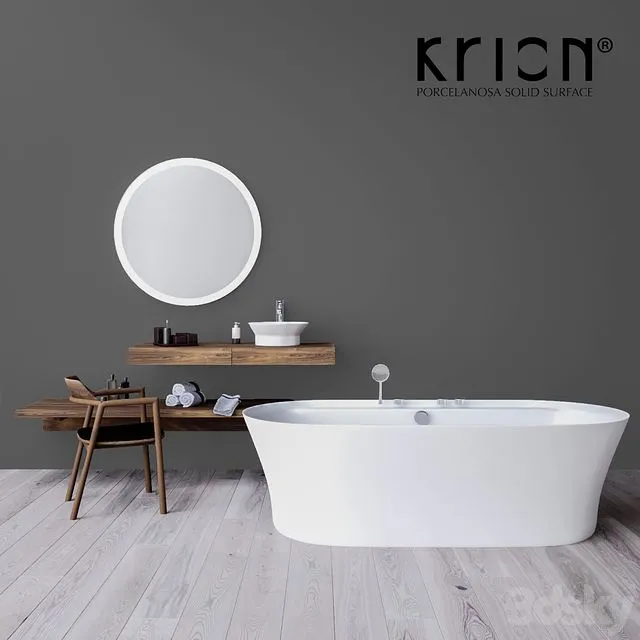 Krion Tono Bathroom set 3D Model