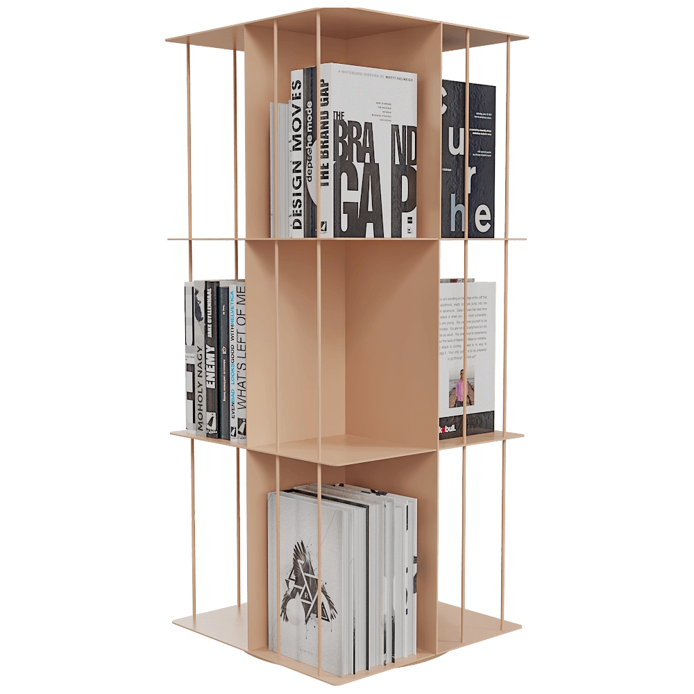 Kriptonite - Freestanding swivel bookcase Rotative Krossing 3D Model