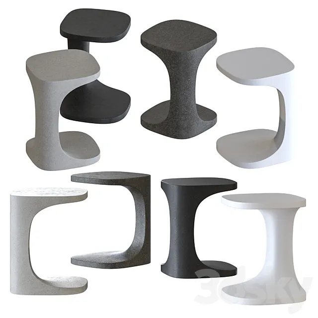 Kristalia Concrete Font Side Tables 3DModel