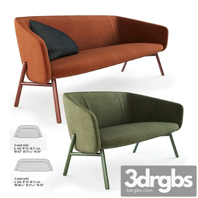 Kristalia tuile sofa 2 3D Model Free