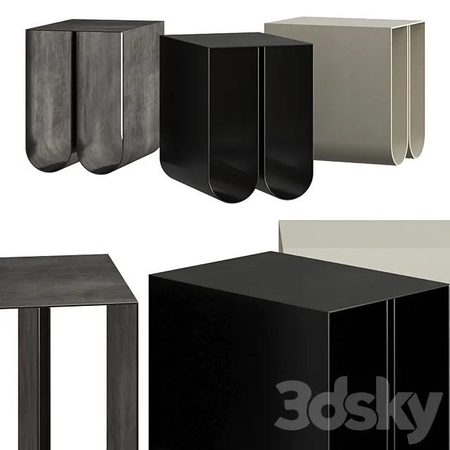 Kristina Dam Studio Curved Coffee Tables 3DModel