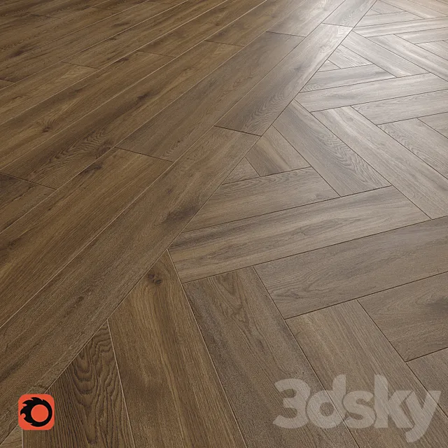 Kronewald brown Wood Floor Tile 3D Model