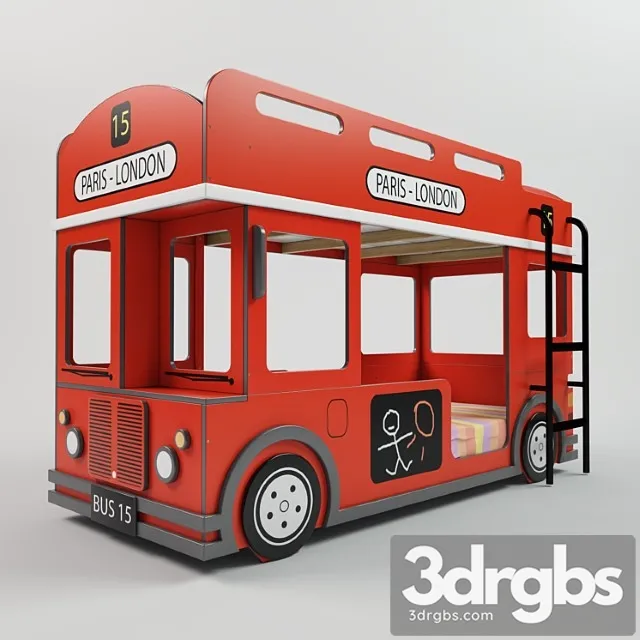 Krovat Dvukhiarusnaia London Bus 3D Model Free