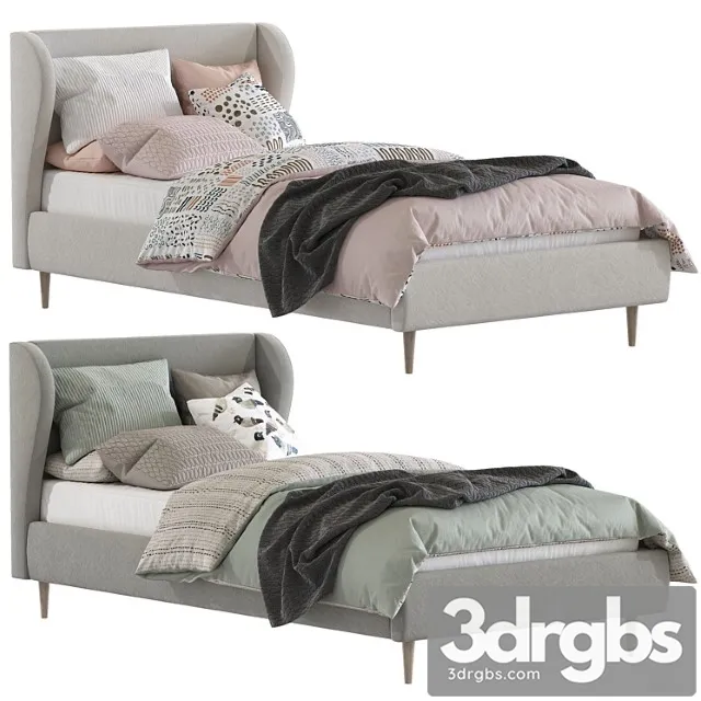 Krovat Wren Wingback Upholstered Bed 1 3D Model Free