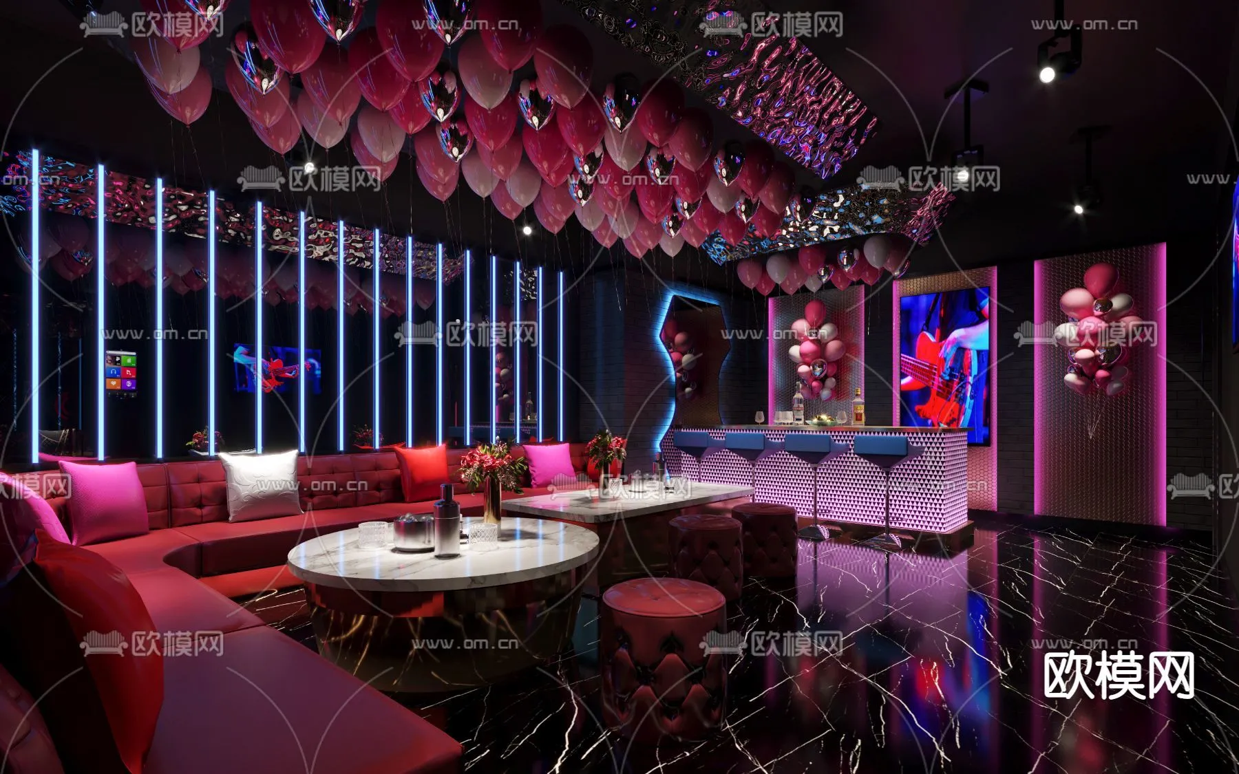 KTV Interior 3D Models - Karaoke - 007 - CORONA Render