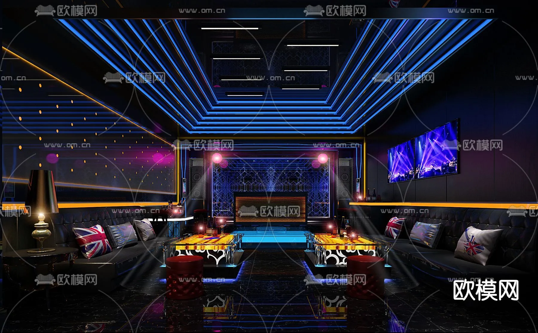 KTV Interior 3D Models - Karaoke - 025 - VRAY Render