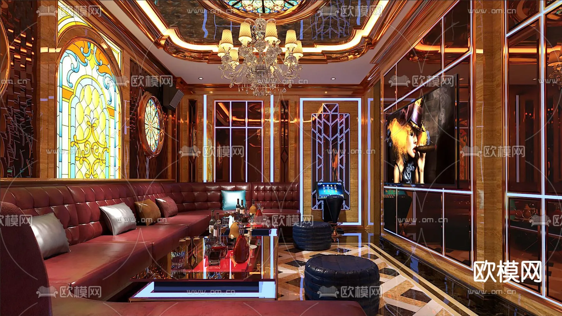 KTV Interior 3D Models - Karaoke - 028 - VRAY Render