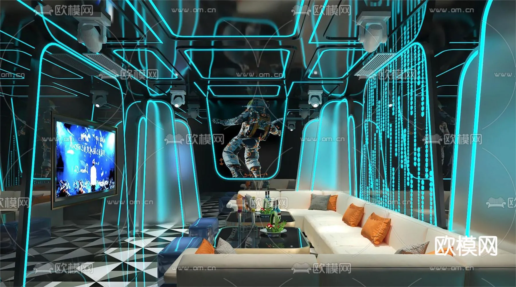 KTV Interior 3D Models - Karaoke - 029 - VRAY Render