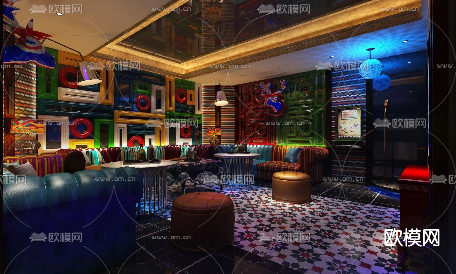 KTV Interior 3D Models - Karaoke - 030 - VRAY Render