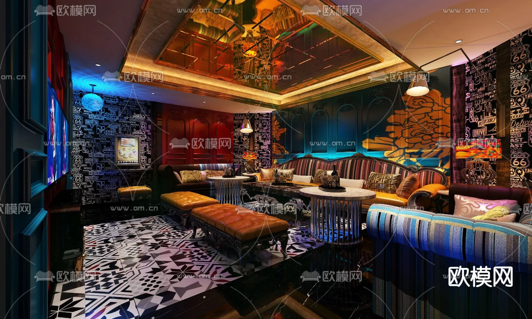 KTV Interior 3D Models - Karaoke - 031 - VRAY Render