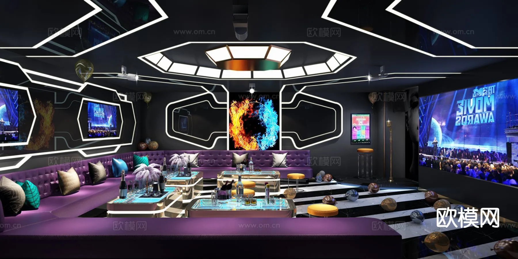 KTV Interior 3D Models - Karaoke - 038 - VRAY Render